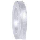 20 m x 10 mm Satinband Schimmer mit Lurex Weiss Silber...