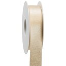 3 m x 25 mm Satinband Schimmer mit Lurex Creme Gold...