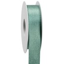 20 m x 25 mm Satinband Schimmer mit Lurex Mint Altgrn...