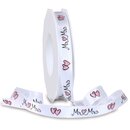 3 m x 15 mm Dekoband Mr Mrs Weiss ROSA Herz Geschenkband...