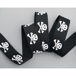 3 m x 25 mm Dekoband Totenkopf Piraten Halloween Kindergeburtstag Jungen Schwarz Weiss Piratenflagge Schdel mit Knochen Schleifenband