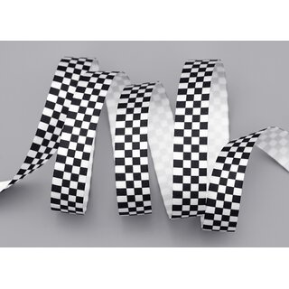 3 m x 15 mm Dekoband Finish LINE Weiss Schwarz ohne Draht Zielstrich Motorsport Sport Raster Flag Kinder Geburtstag Party Jungen