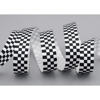 3 m x 15 mm Dekoband Finish LINE Weiss Schwarz ohne Draht Zielstrich Motorsport Sport Raster Flag Kinder Geburtstag Party Jungen