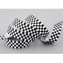 3 m x 15 mm Dekoband Finish LINE Weiss Schwarz ohne Draht...