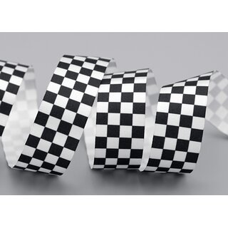 3 m x 25 mm Dekoband Finish LINE Weiss Schwarz ohne Draht Zielstrich Motorsport Sport Raster Flag Kinder Geburtstag Party Jungen