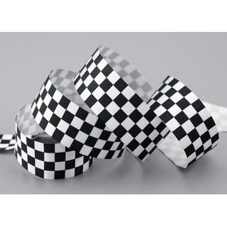 3 m x 25 mm Dekoband Finish LINE Weiss Schwarz ohne Draht Zielstrich Motorsport Sport Raster Flag Kinder Geburtstag Party Jungen