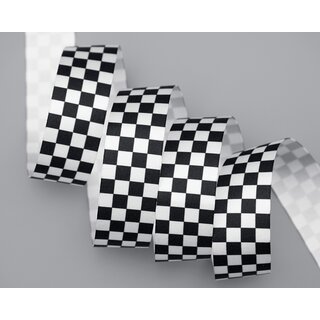 3 m x 25 mm Dekoband Finish LINE Weiss Schwarz ohne Draht Zielstrich Motorsport Sport Raster Flag Kinder Geburtstag Party Jungen