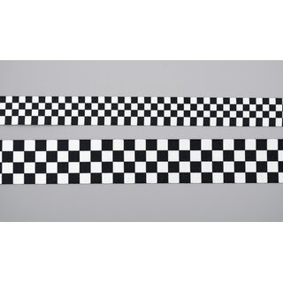 3 m x 25 mm Dekoband Finish LINE Weiss Schwarz ohne Draht Zielstrich Motorsport Sport Raster Flag Kinder Geburtstag Party Jungen