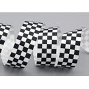 3 m x 25 mm Dekoband Finish LINE Weiss Schwarz ohne Draht...