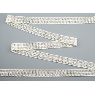 10 m x 15 mm NETZBAND Baumwolle CREME Ivory STREIFEN Spitzenband Baumwollband Spitze Geschenkband zum Annhen Dekorieren