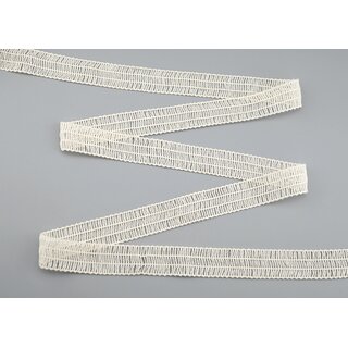 10 m x 25 mm NETZBAND Baumwolle CREME Ivory STREIFEN Spitzenband Baumwollband Spitze Geschenkband zum Annhen Dekorieren