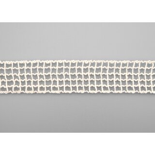 10 m x 25 mm NETZBAND Baumwolle CREME Ivory KARO Gitterband Spitzenband Baumwollband Spitze Geschenkband Floristikband