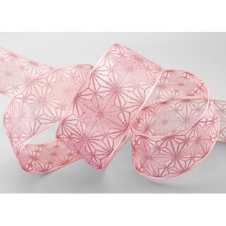 3 m x 40 mm Dekoband George Altrosa ROSA Chiffonband Organza Schleifenband mit formstabilen Kanten Glitzer Glanz Chiffon Weihnachten