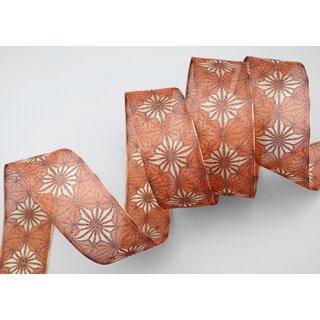 3 m x 40 mm Dekoband George TERRAKOTTA KUPFER Chiffonband Organza Schleifenband mit formstabilen Kanten Glitzer Glanz Chiffon Weihnachten