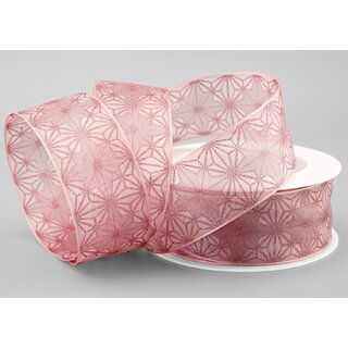 20 m x 40 mm Dekoband George Altrosa ROSA Chiffonband Organza Schleifenband mit formstabilen Kanten Glitzer Glanz Chiffon Weihnachten