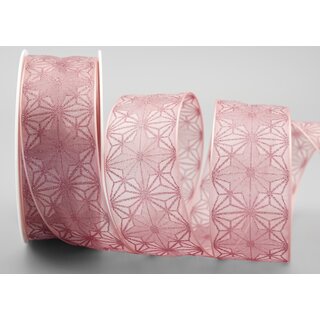 20 m x 40 mm Dekoband George Altrosa ROSA Chiffonband Organza Schleifenband mit formstabilen Kanten Glitzer Glanz Chiffon Weihnachten