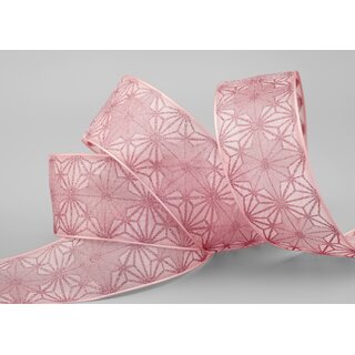 20 m x 40 mm Dekoband George Altrosa ROSA Chiffonband Organza Schleifenband mit formstabilen Kanten Glitzer Glanz Chiffon Weihnachten