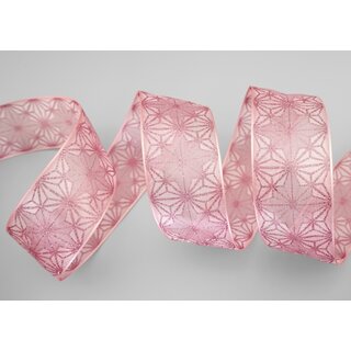 20 m x 40 mm Dekoband George Altrosa ROSA Chiffonband Organza Schleifenband mit formstabilen Kanten Glitzer Glanz Chiffon Weihnachten