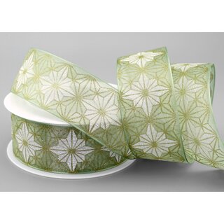 20 m x 40 mm Dekoband George GRN GOLD Chiffonband Organza Schleifenband mit formstabilen Kanten Glitzer Lindgrn Chiffon Weihnachten