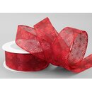 20 m x 40 mm Dekoband George ROT Chiffonband Organza...