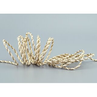 25 m x 3 mm Glitzerkordel zweifarbig CREME GOLD Schnur ohne Draht Lurexkordel Weihnachtskordel Geschenkkordel glnzend zum dekorieren 