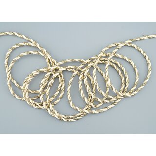 25 m x 3 mm Glitzerkordel zweifarbig CREME GOLD Schnur ohne Draht Lurexkordel Weihnachtskordel Geschenkkordel glnzend zum dekorieren 