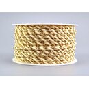25 m x 3 mm Glitzerkordel zweifarbig CREME GOLD Schnur...