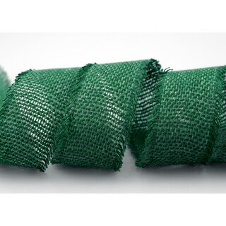 2 m x 40 mm Baumwollband DUNKELGRN Tannengrn (59) Natur mit Fransen Dekoband Gitterband 100% Baumwolle Kreuzstich Band Schleifenband Deko
