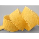 2 m x 40 mm Baumwollband GELB (121) Natur mit Fransen...