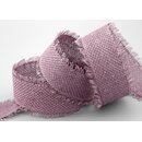 2 m x 40 mm Baumwollband LAVENDEL Flieder (626) Natur mit...