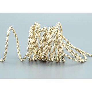 3 m x 3 mm Glitzerkordel zweifarbig CREME GOLD Schnur ohne Draht Lurexkordel Weihnachtskordel Geschenkkordel glnzend zum dekorieren