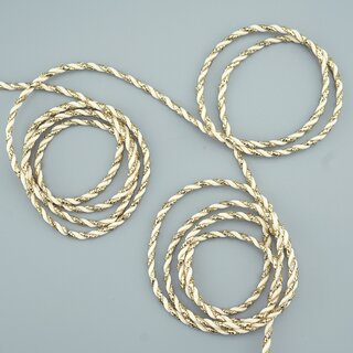 3 m x 3 mm Glitzerkordel zweifarbig CREME GOLD Schnur ohne Draht Lurexkordel Weihnachtskordel Geschenkkordel glnzend zum dekorieren