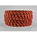 25 m x 3 mm Glitzerkordel zweifarbig ROT GOLD Schnur ohne...