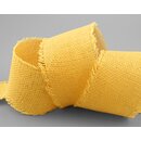 2 m x 55 mm Baumwollband GELB (121) Natur mit Fransen...