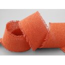 2 m x 55 mm Baumwollband ORANGE (40) Natur mit Fransen...