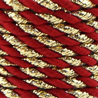3 m x 3 mm Glitzerkordel zweifarbig ROT GOLD Schnur ohne Draht Lurexkordel Weihnachtskordel Geschenkkordel glnzend zum dekorieren