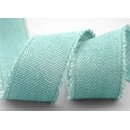30 m x 55 mm Baumwollband ALTGRN MINT (524) Natur mit...