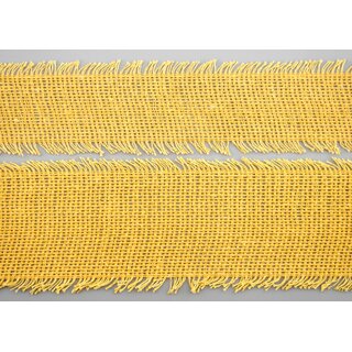 30 m x 55 mm Baumwollband GELB (121) Natur mit Fransen Dekoband Gitterband 100% Baumwolle Kreuzstich Band Schleifenband Deko