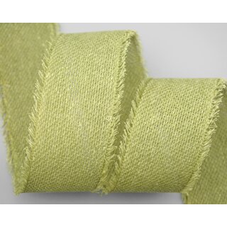 30 m x 55 mm Baumwollband HELLGRN (541) Natur mit Fransen Grn Dekoband Gitterband 100% Baumwolle Kreuzstich Band Schleifenband Deko