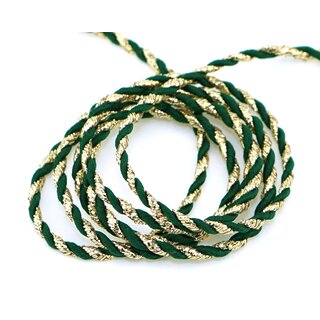 3 m x 3 mm Glitzerkordel zweifarbig GRN GOLD Schnur ohne Draht Lurexkordel Weihnachtskordel Geschenkkordel glnzend zum dekorieren
