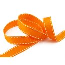 3 m x 15 mm Ripsband STITCHES ORANGE Dekoband ohne Draht...