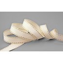 15 m x 15 mm Ripsband STITCHES CREME GOLD Dekoband ohne...