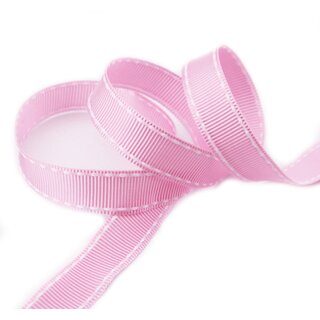 15 m x 15 mm Ripsband STITCHES HELLROSA Dekoband ohne Draht Geschenkband gerippt Schleifenband Reliefband gestickter Rand