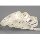 3 m x 6 mm Dekoband Herzen gestanzt Creme Ivory Satinband...