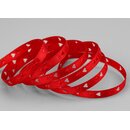 3 m x 6 mm Dekoband Herzen gestanzt ROT Satinband Liebe...