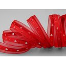 20 m x 15 mm Dekoband HERZEN gestanzt  ROT Kombination...