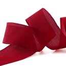 3 m x 40 mm SEIDENBAND LINA 018 Bordeaux mit Drahtkanten...