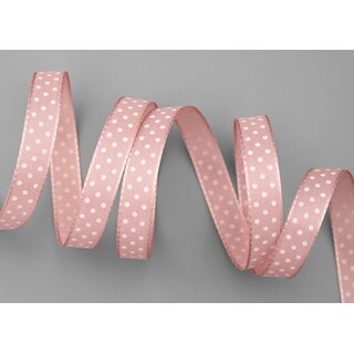 3 m x 10 mm Taftband einsetig bedruckt mit Punkten ALTROSA Rosa formstabil ohne Draht Dekoband Schleifenband Ostern Frhjahr Kinder gepunktet