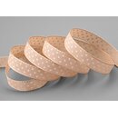 3 m x 10 mm Taftband einsetig bedruckt mit Punkten BEIGE...