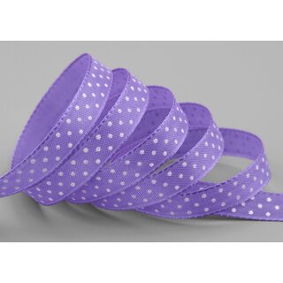 3 m x 10 mm Taftband einsetig bedruckt mit Punkten FLIEDER Lavendel formstabil ohne Draht Dekoband Schleifenband Ostern Frhjahr Kinder gepunktet